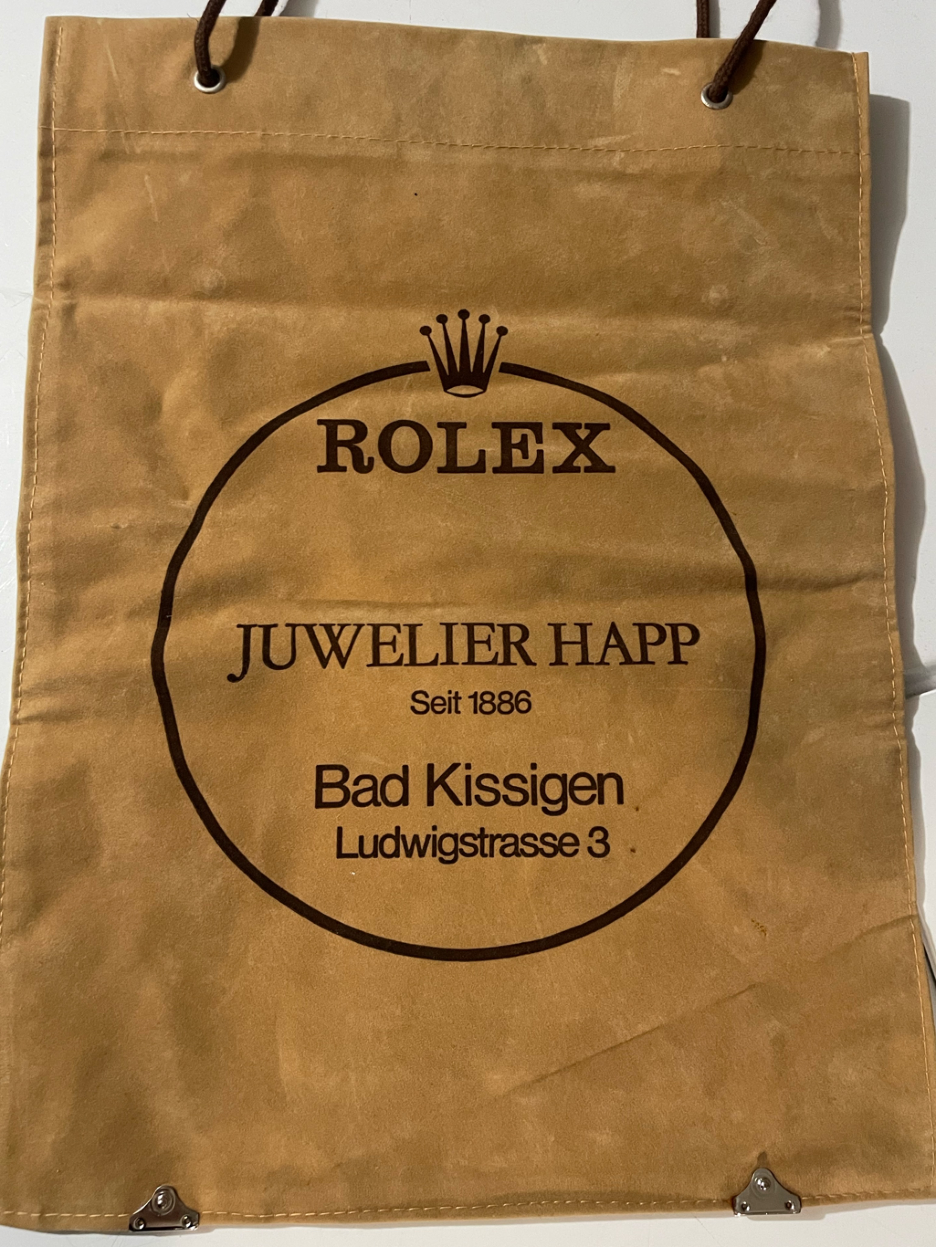Rolex Vintage Tan FauxLeather Dealers Bag From Germany